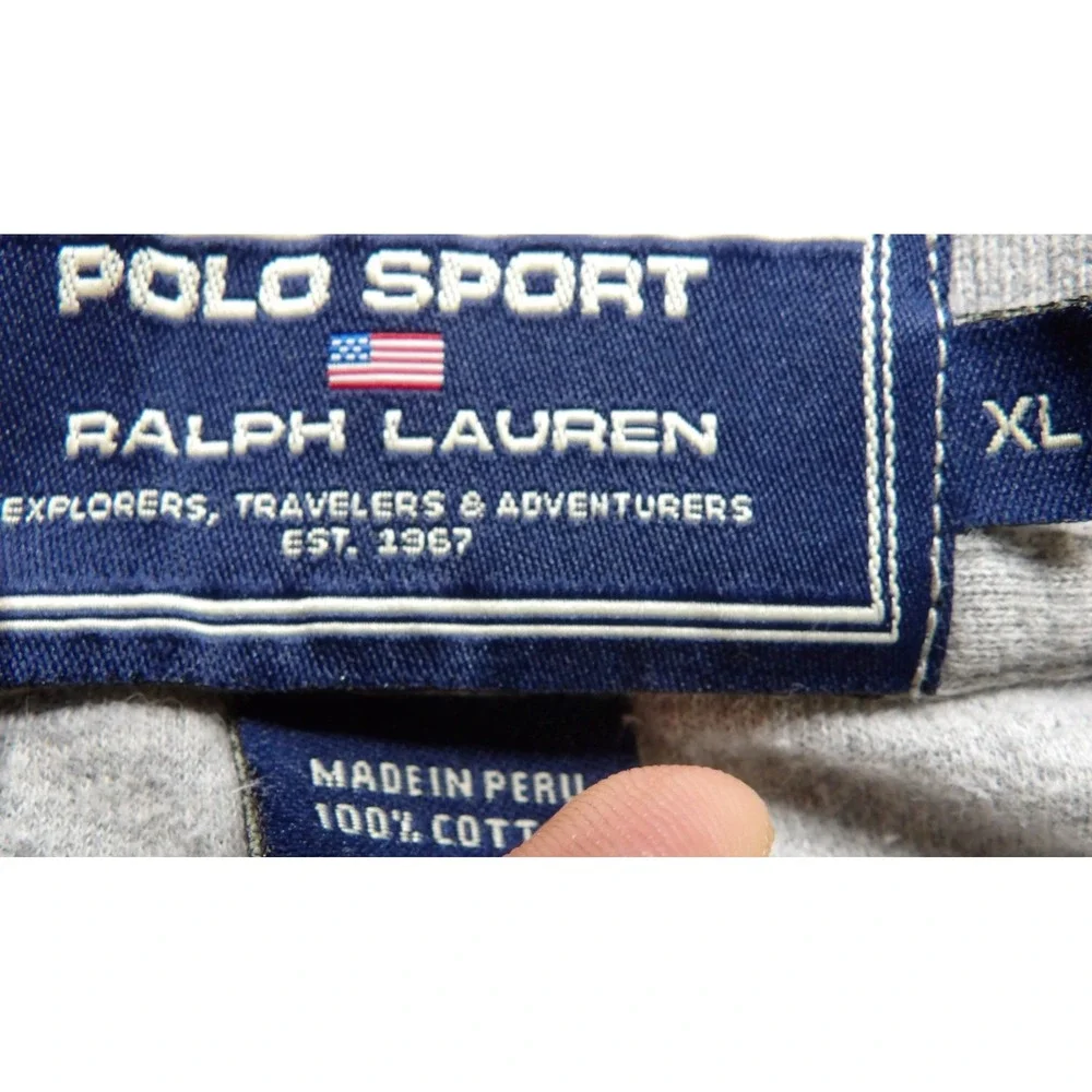 VTG 90s Polo Sport Ralph Lauren Gray Magnetic Collar Shirt Men XL Logo Casual LE